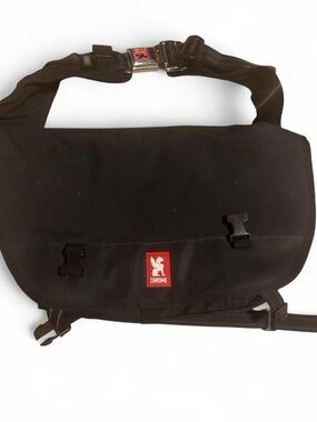 Chromehearts Black Messenger Bag with Seatbelt Buckle Strap